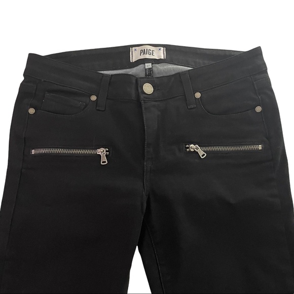 PAIGE Edgemont black skinny jean zipper detail size 27 - Picture 4 of 8